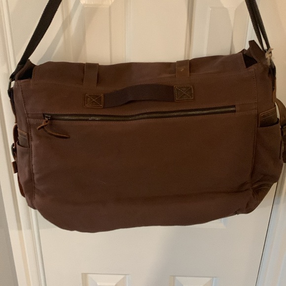 Canvas and leather messenger bag - Picture 4 of 12